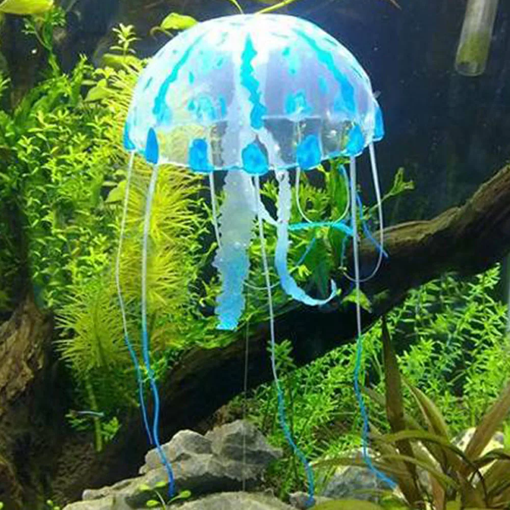 Украшение аквариума имитация медуз резервуар для воды силиконовый светящийся безопасный Искусственный Медузы реалистичные яркие Размеры s m l