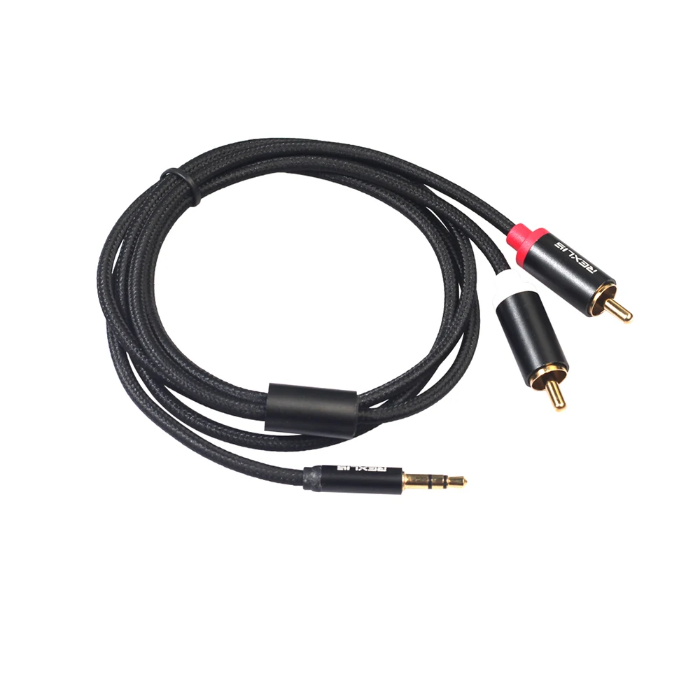 Кабель RCA аудиокабель 2RCA на 3 5 разъем мм AUX диджейская магнитола сабвуфер