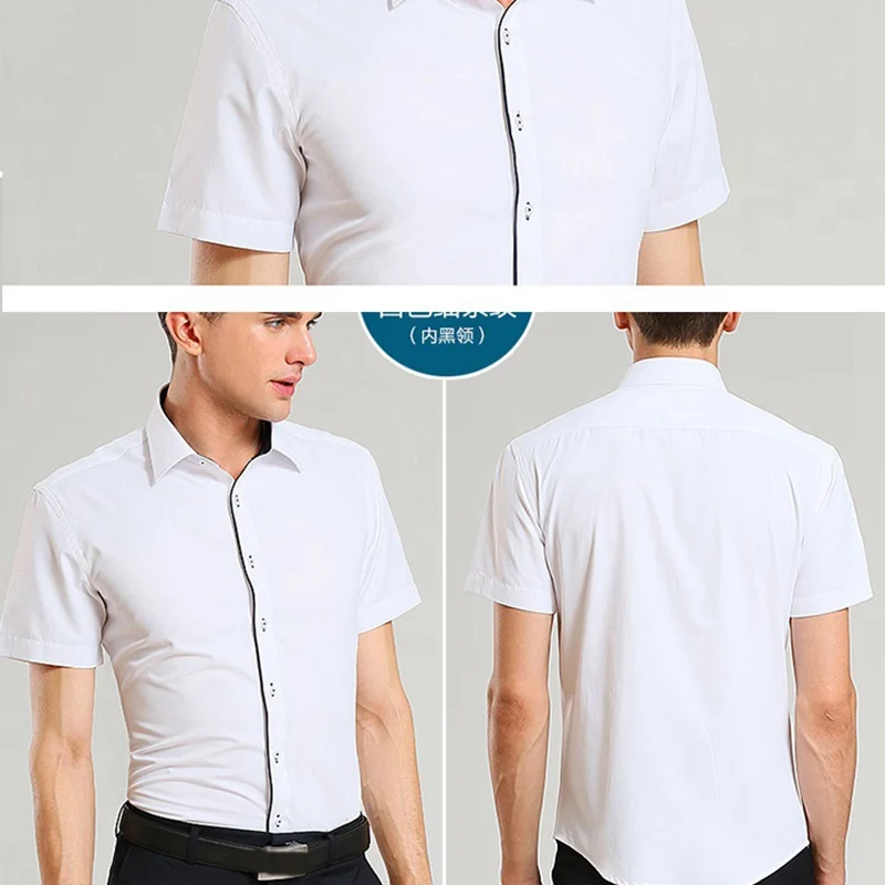 7XL 8XL 9XL 10XL 11XL 12XL Мужская рубашка с короткими рукавами отворотом деловая
