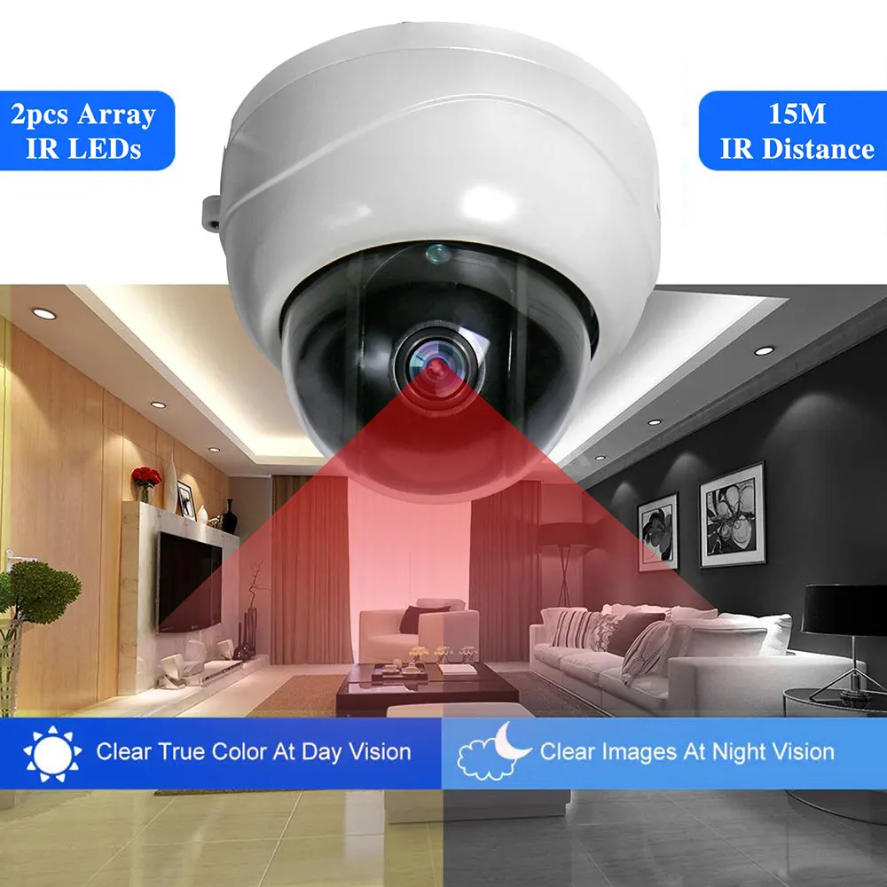 Inesun 5MP купол безопасности Камера Super HD 4 в 1 TVI/AHD/CVI/CVBS CCTV Камера 4X Оптический зум PTZ Камера 50ft ИК День/Ночь UTC
