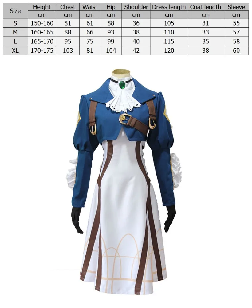 Costumes Фиолетовый эвергарден Косплей Костюм японского аниме косплей одежда парики вечерние платья костюмы на Хэллоуин для женщин - Цвет: Costumes