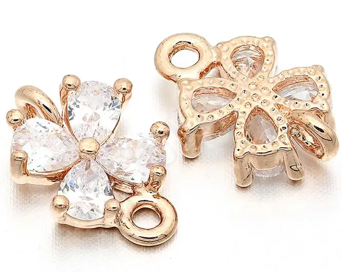 Rose Gold 8*12 мм латунные кубические циркониевые цветочные разъемы для DIY ювелирных изделий Аксессуары части, Модель: VS39 - Цвет: Rose Gold