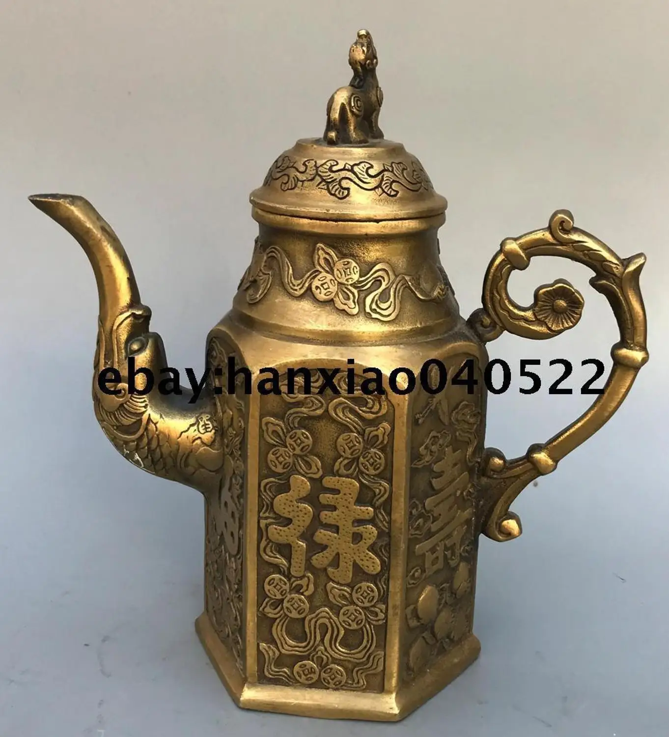 Китайский латунный феншуй статуя dragon чайник для вина|teapot| |