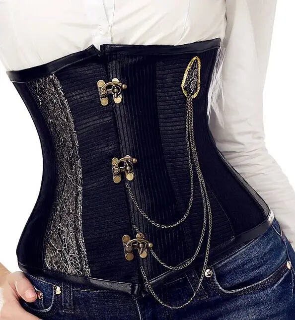 Woman Burlesque Steel Bone Punk Corsets Dobby Corselets Retro Gothic Bustiers Steampunk Corset S-XXL | Женская одежда