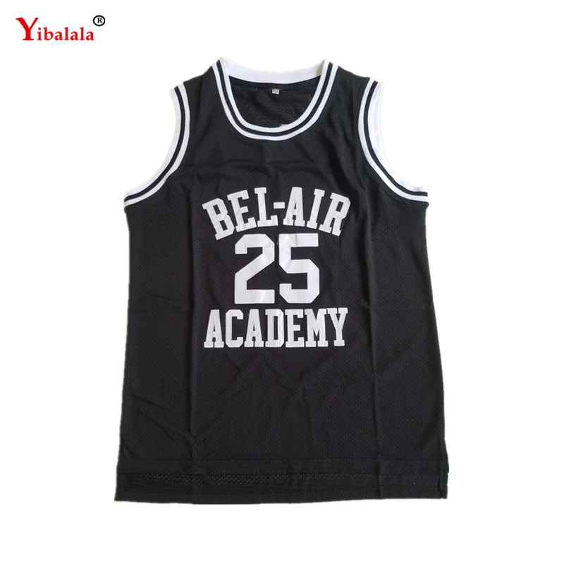 2019 бренд YIBALALA carlton Банки #25 Джерси Bel-Air Academy мужские черные баскетбльная ретро