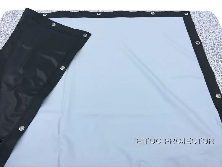 150 дюймов 4:3 ПВХ мягкий серо-черный экран для проектора с занавесом пленка