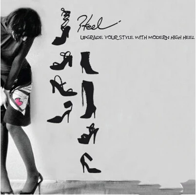 Women's shoe heels female clothing shop window / decorative wall glass paste DIY stickers | Wall Stickers