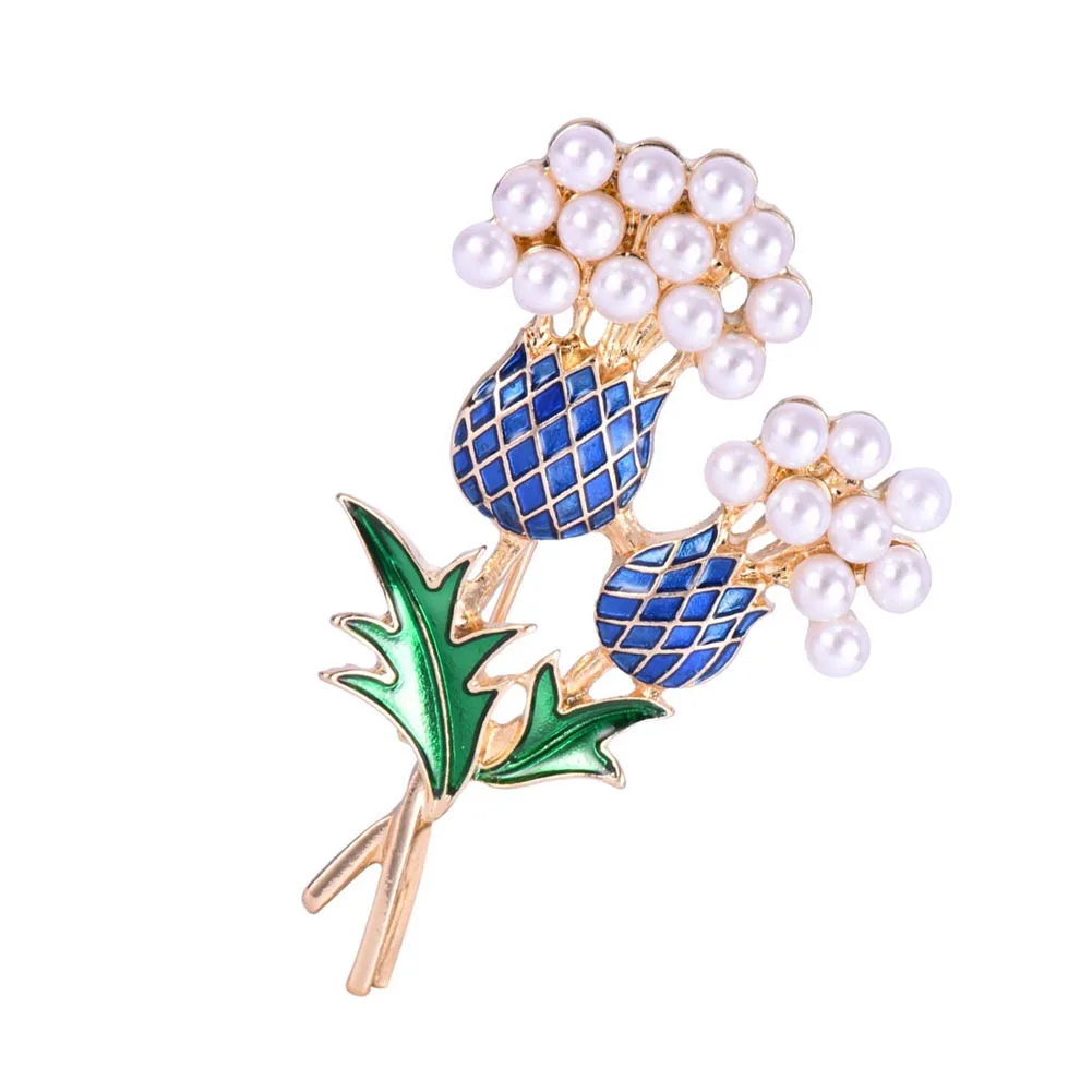 Женская эмалированная брошь в виде ананаса с искусственным жемчугом|brooch gift|tree