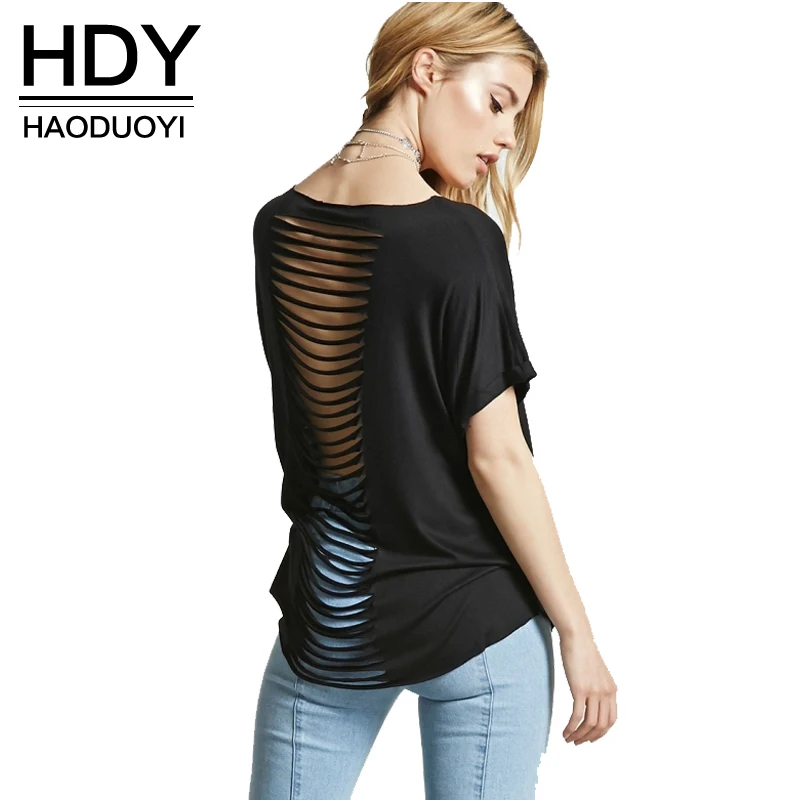 HDY Haoduoyi 2017 Fashion Women T shirt Casual Loose Cartoon Printed Female Tees Streetwear Brief Ladies Summer Pullover Tops| |