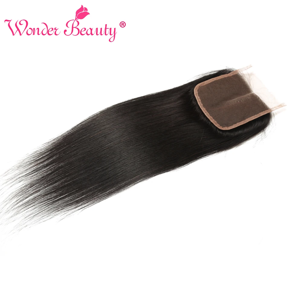Wonder Beauty не Реми человеческие волосы перуанские прямые Кружева Закрытие 4x4