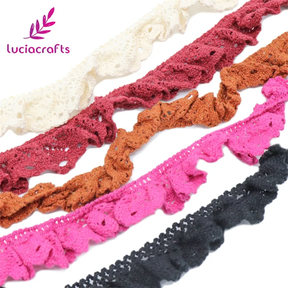 Lucia crafts 2y/5y приблизительно 25 мм Хлопок кружевная отделка кружевная лента из сетки для ручной работы материалы аксессуары для шитья R0210