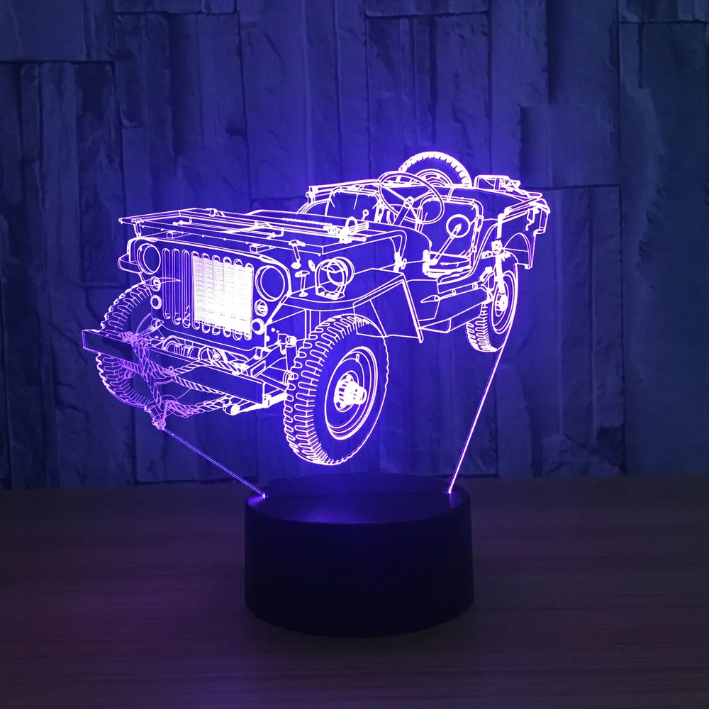Винтаж автомобиля армейское одеяло из Bluetooth Динамик 3D Ночной светильник