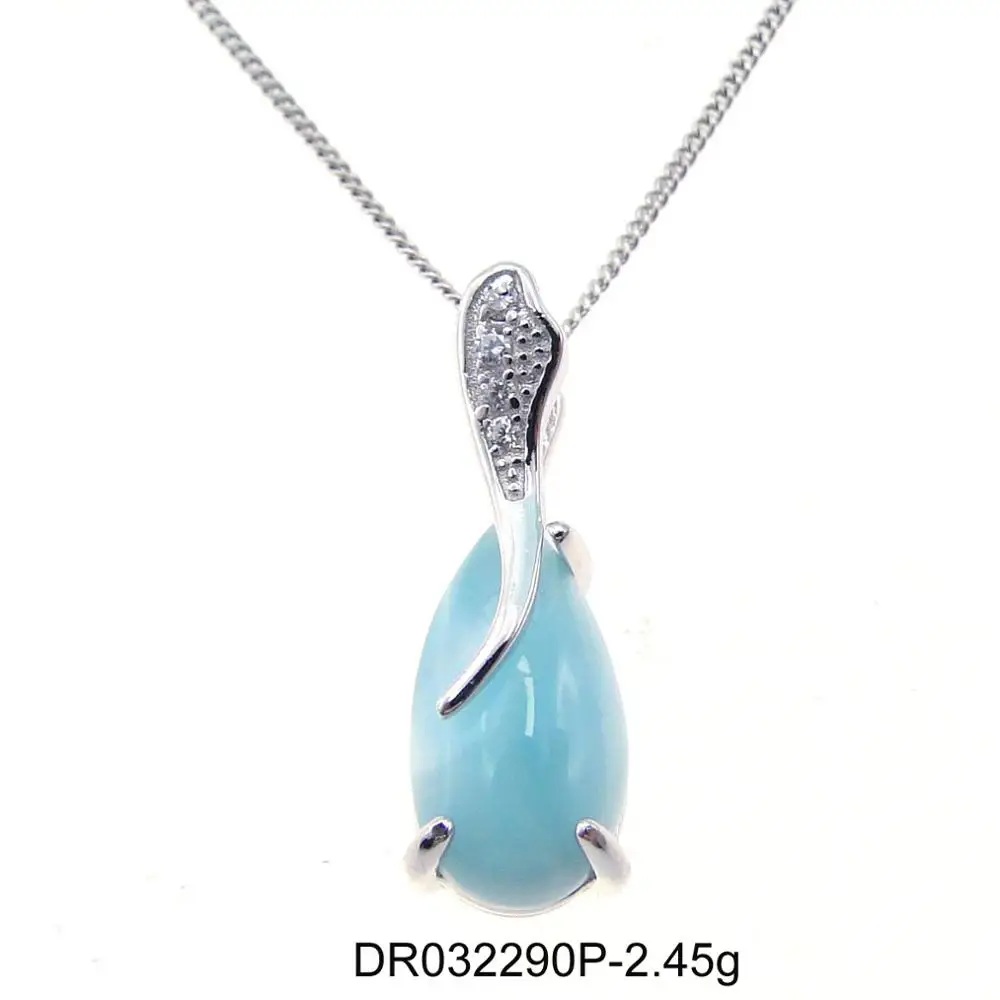 Pendant 925 пробы серебряные ювелирные изделия домика натуральный камень Ларимар Висячие серьги для женщин подарок - Цвет камня: Pendant