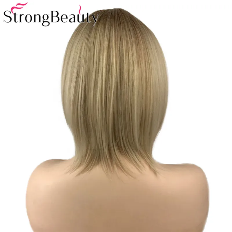 StrongBeauty короткие натуральные слоистые милые прямые светлые парики ТЕПЛО ОК синтетический парик Женские повседневные волосы