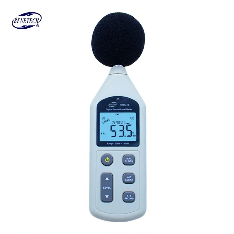 BENETECH цифровой измеритель уровня звука USB шума GM1356 30-130dB A/C быстрая/медленная dB +
