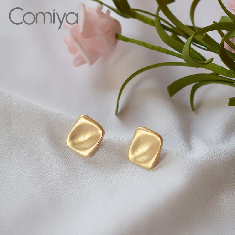 Женские серьги гвоздики Comiya золотистые/Серебристые корейские из сплава