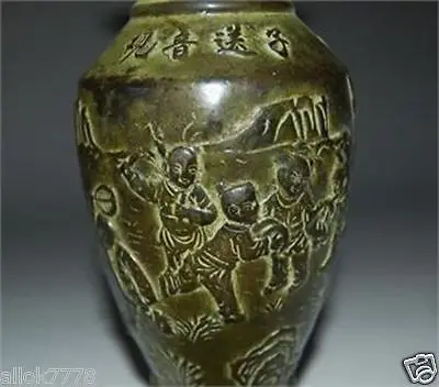Chinese Bronze Vase w Ming Dynasty XuanDe Mark-----Kwun Yam sons | Дом и сад