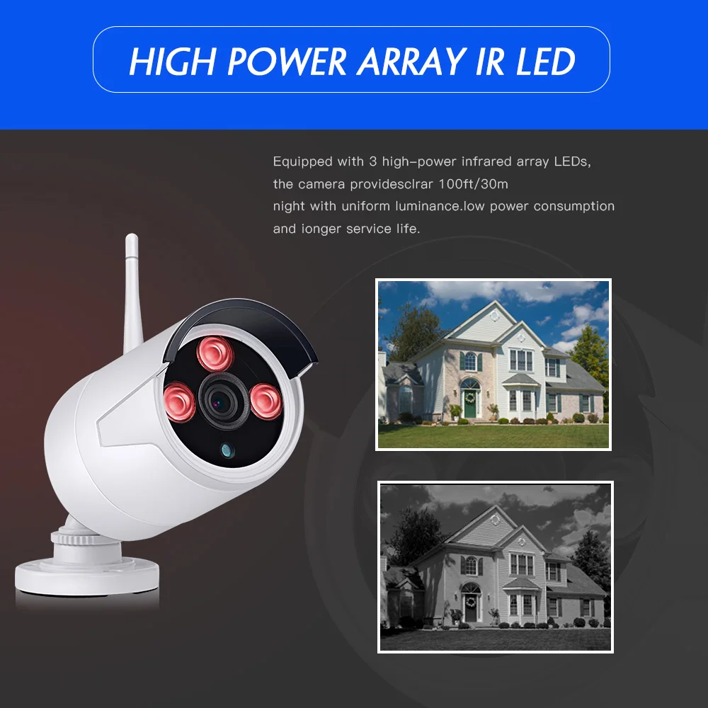 Woaser 8ch CCTV Системы Беспроводной 1080 P NVR 8 шт. 2.0mp ИК Открытый P2P Wi-Fi ip-cctv безопасности