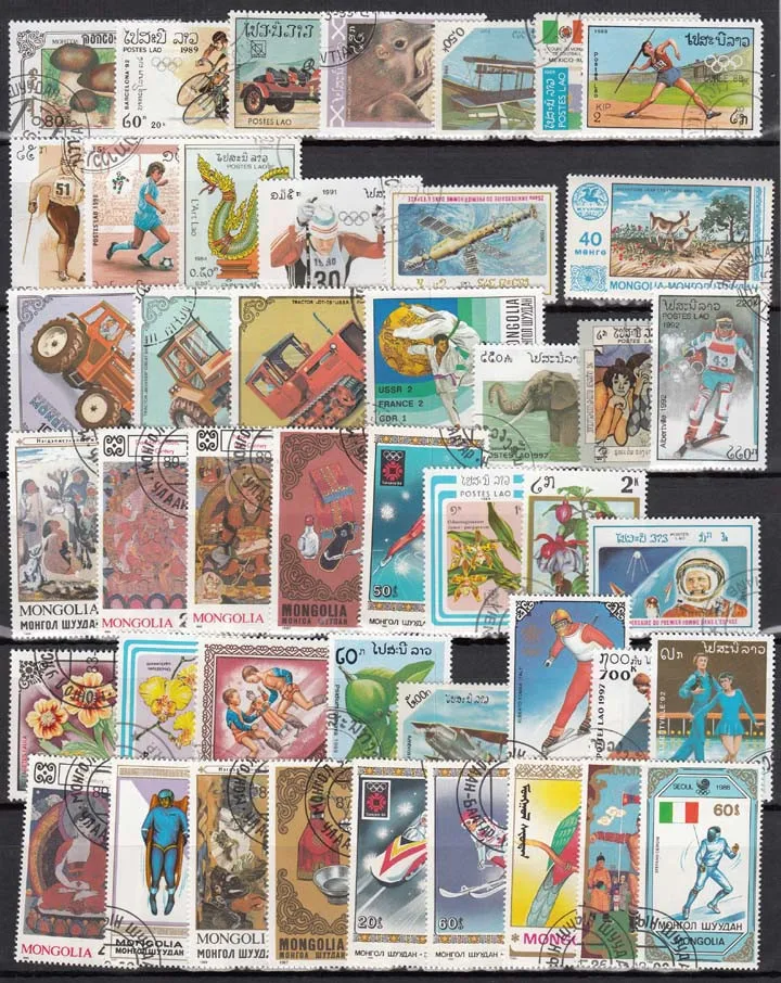 2000 шт. почтовые штампы разных цветов без повторов с почтовой отметкой в хорошем