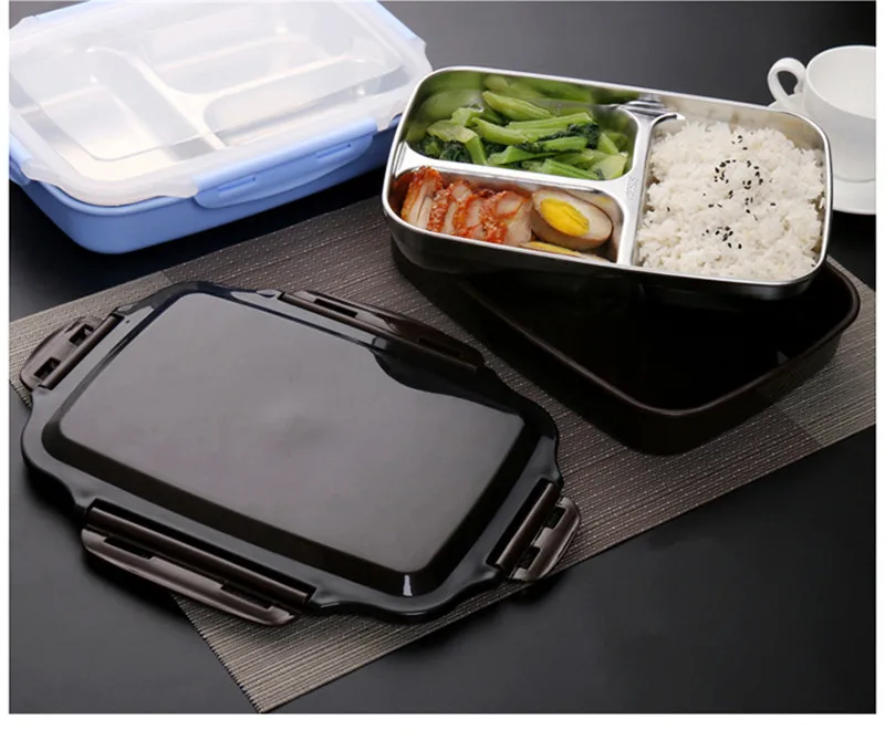 EPASUN с подогревом Bento Box из нержавеющей стали контейнер для еды Ланч-бокс для детей школы переносной духовой шкаф тепловой с отсеком
