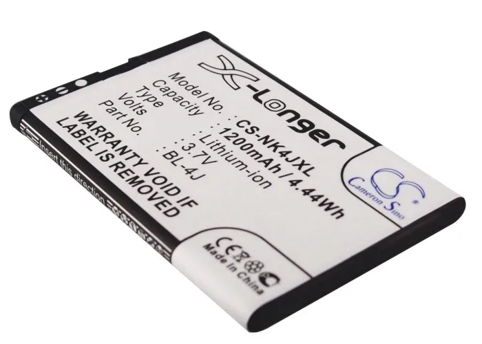 BL 4J аккумулятора Cameron Sino 1200 мАч для Nokia C6 00 Lumia 620 Touch 3G Bea fon S35i S40 SL200 L205 SL215 EU100B|cameron