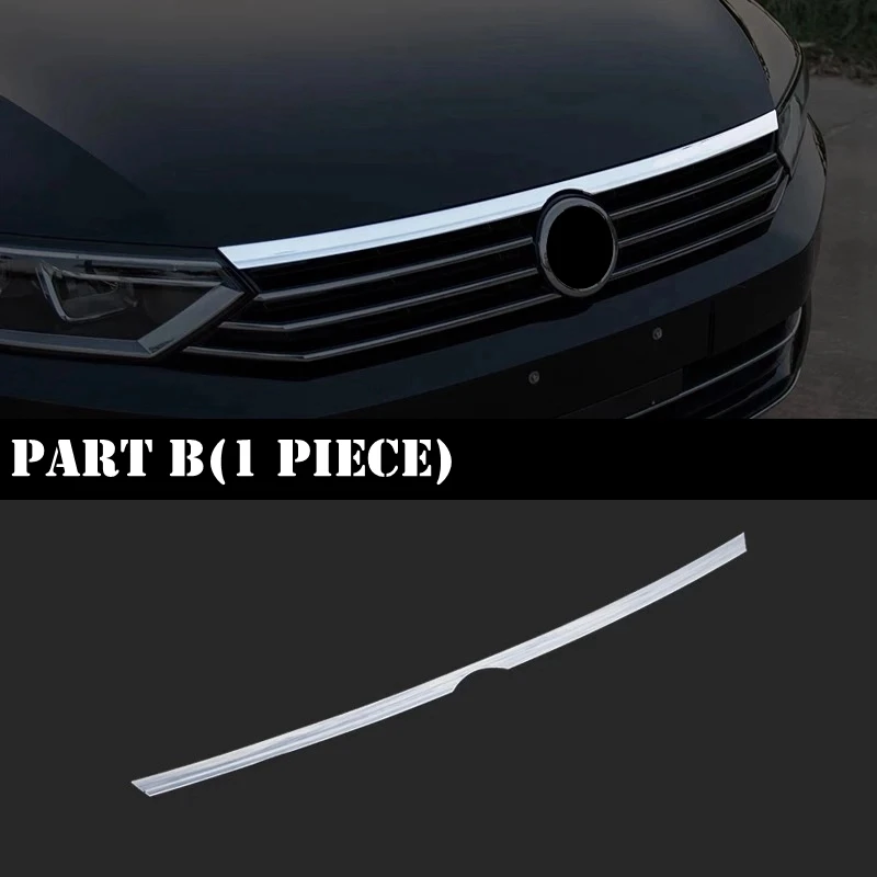 PART B 2 PIECE A SET Авто Стайлинг для Volkswagen Passat B8 передний капот двигателя и передний головной светильник лампа век брови крышка отделка - Цвет: PART B 2 PIECE A SET
