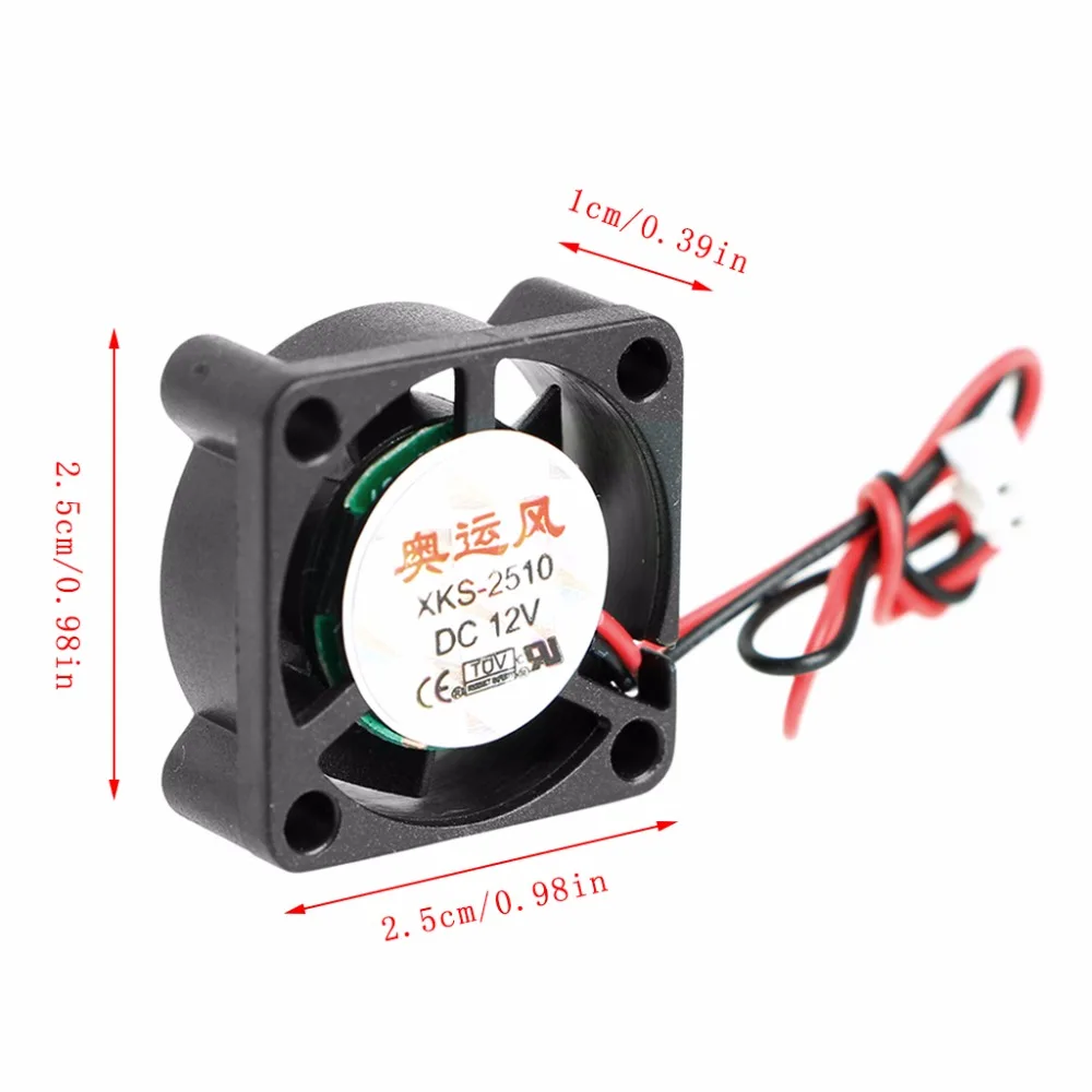 2018 25x25x10 мм DC 12 В 0.12A 2-Pin PC компьютер Процессор Системы Бесщеточный охлаждения