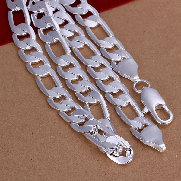 Мужской ювелирный комплект из колье и браслета серебро 925 пробы 12 мм|bracelet necklace|silver