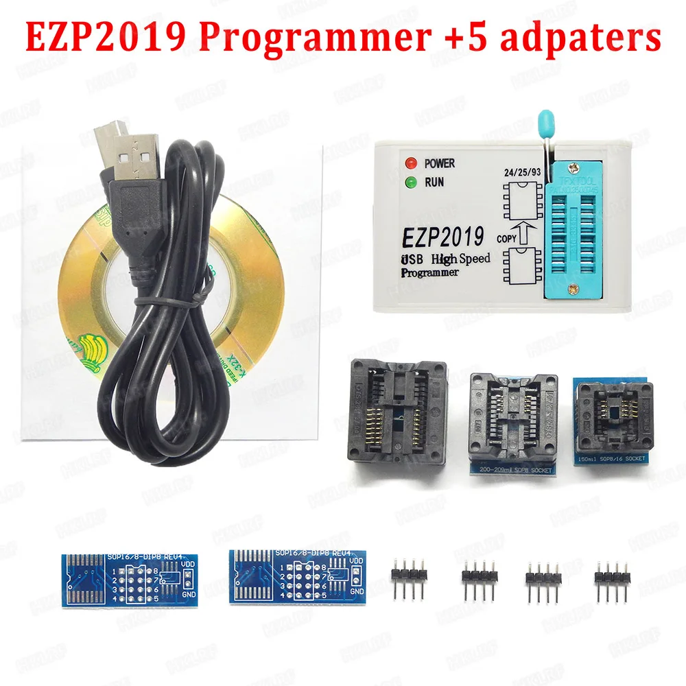 Высокоскоростной программатор EZP2019 поддержка 24 25 26 93 EEPROM flash bios chip WIN7 и WIN8 + 5