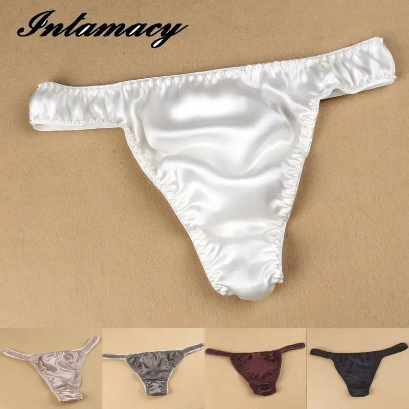 100% Шелковые Мужские штаны с низкой посадкой T Сексуальные Стринги удобное