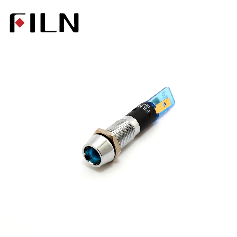 Металлическая сигнальная лампа FILN 8 мм красный желтый синий зеленый белый 12 В 220
