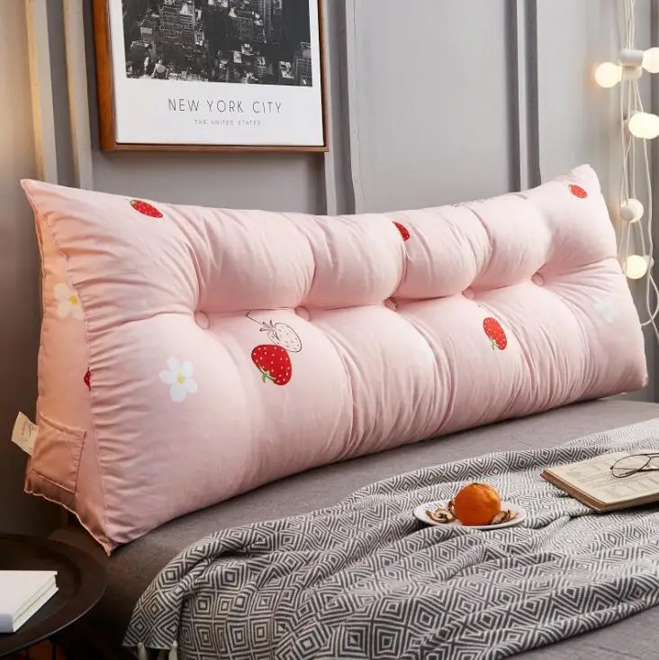 color24 New 50x150cm Printed Cotton Wedge Pillow for Bed Backrest Cushion Washable large Waist Support Cushion Home Decor Bedside Pillow - Цвет: color24