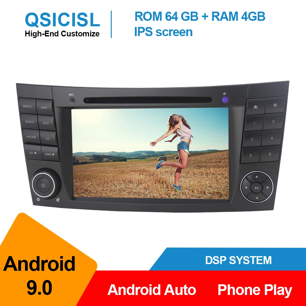 Автомобильная Мультимедийная система IPS экран 7 дюймов Android 9 0 4 Гб + 64 ГБ для
