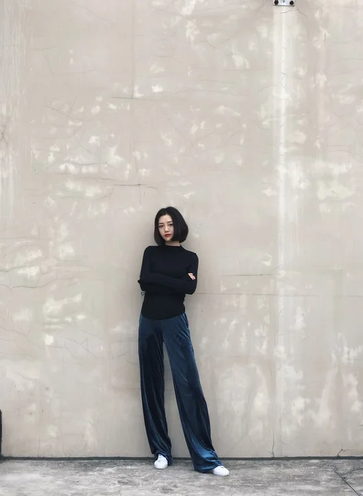 Бархат Брюки для девочек дамы павлин синий Длинные штаны с эластичной резинкой