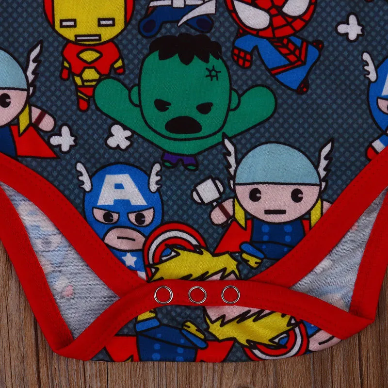 

Newborn Infant Baby Boy Clothes Cute Cartoon Print Romper New Summer Clothes Outfits 0-18M