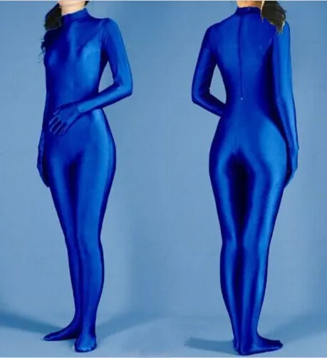 Синий зентай костюм лайкра спандекс Косплей Хэллоуин косплей колготки вторая