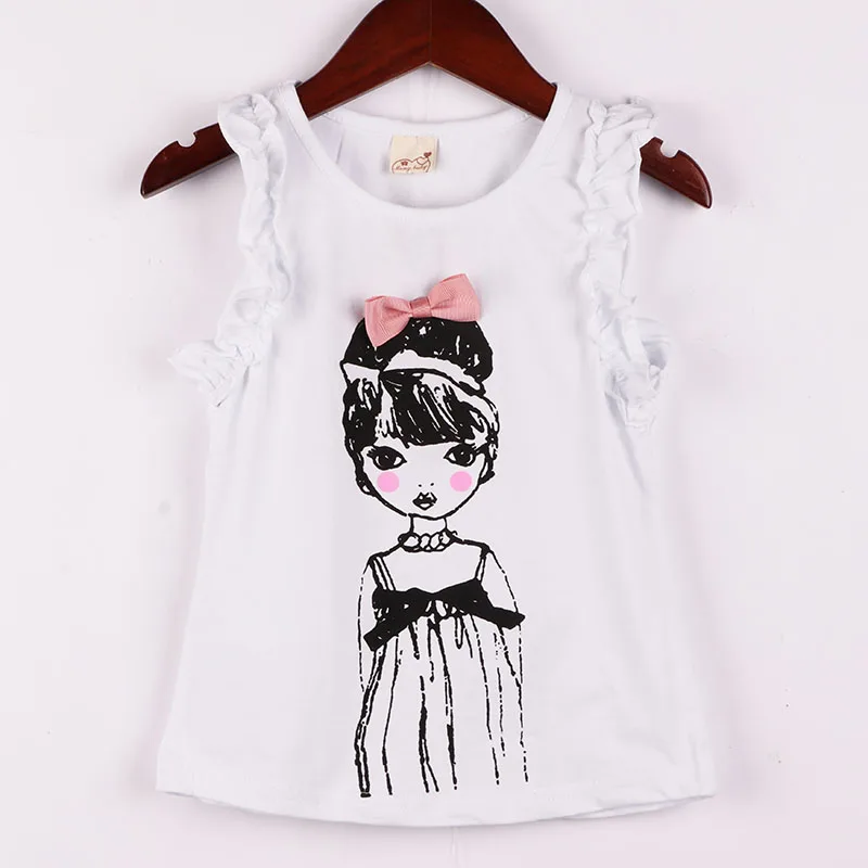 2018 new children's suit spring and autumn white girl print pattern strapless camisole + pink fashion skirt kids clothes | Детская