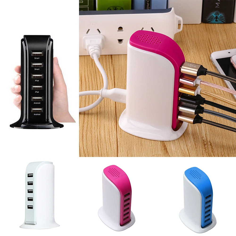 6 портов usb-хаб зарядное устройство 6А быстрая зарядная станция настольная дорожная розетка EU/US вилка для мобильного телефона зарядная станция для планшета