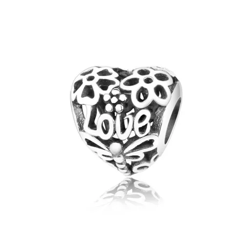 Подходит к оригинальному браслету Pandora, 925 пробы серебро, мама, сердце, бусины, сделай сам, ювелирный аксессуар для изготовления, подарок матери, berloque - Цвет: A17