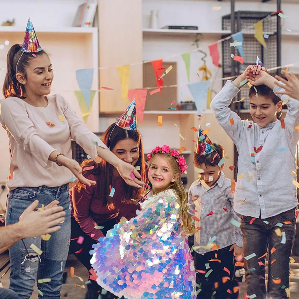 2019 Детский костюм принцессы плащ Милые русалки для маленьких девочек с пайетками