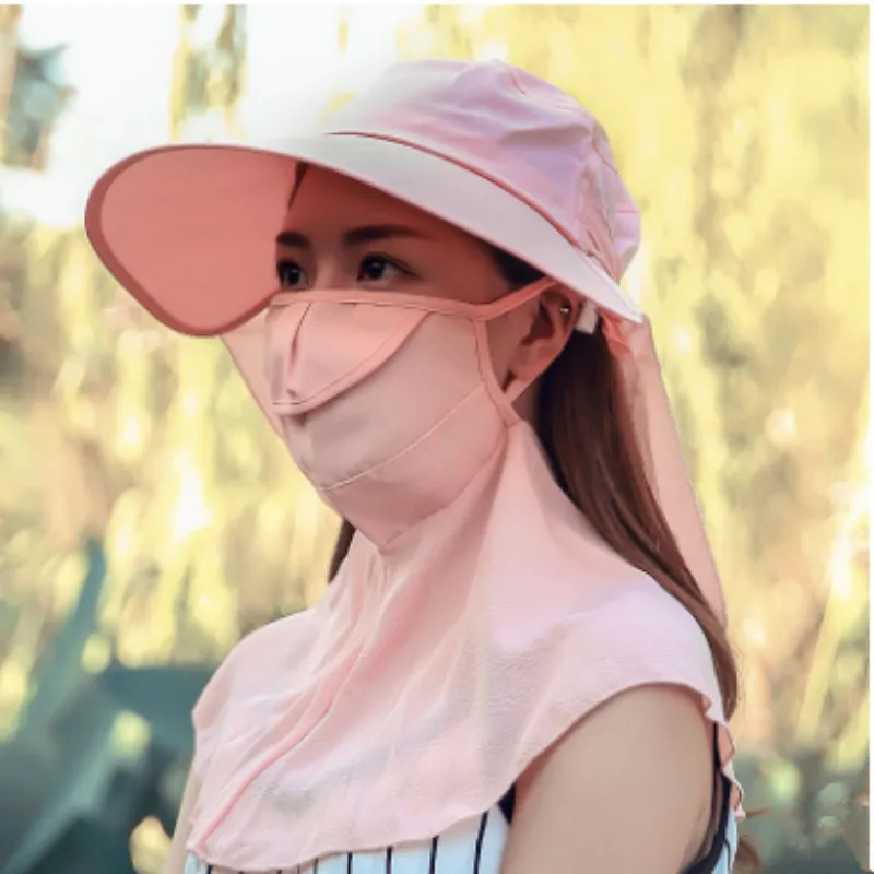 Шляпа с откидной крышкой для лица и шеи женская летняя рыболовная шляпа маской