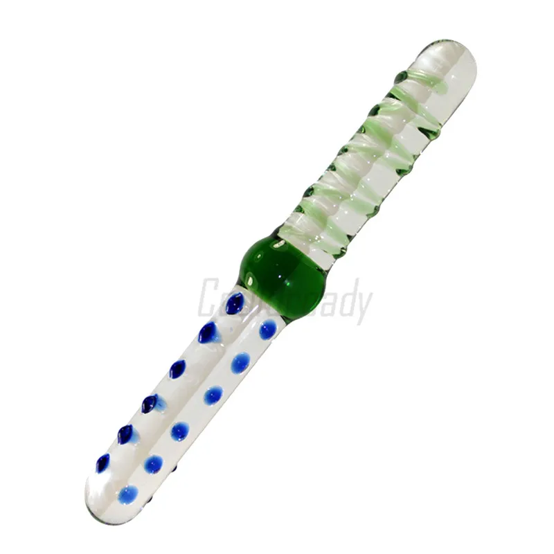 Фаллоимитаторы с двойной головкой из искусственного стекла Хрустальный пенис