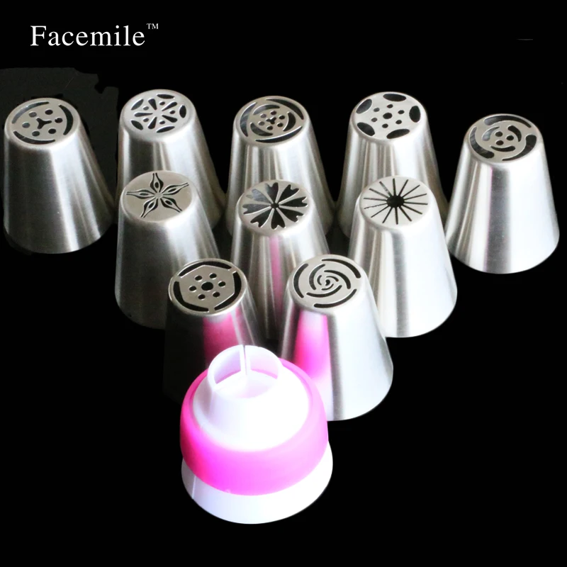 Facemile 10 шт. Новое поступление сделай сам русский тюльпан роза нержавеющая сталь