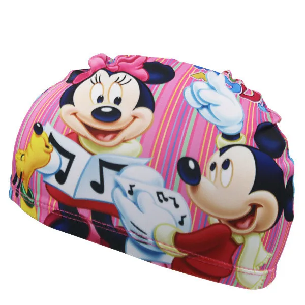 New Cute Cartoon Print Swimming Caps for Children Kids Polyster Pool Swim Caps for Long Hairs Swim Hat Bathing Caps for Baby