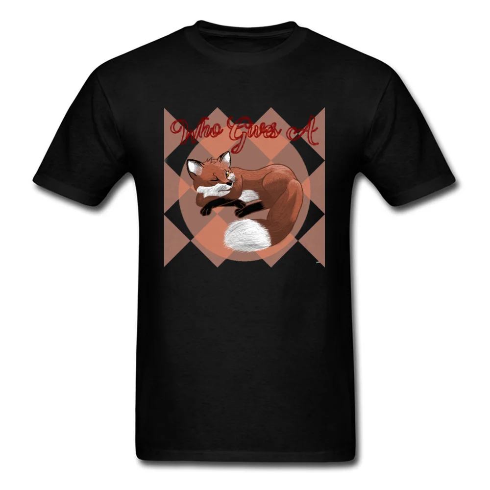 Who Give A Fox Wink? Футболка для мужчин парные футболки хлопковые черные топы