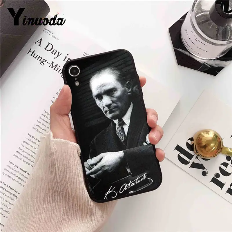 A9 Yinuoda Турция Мустафа Kemal Ataturk ТПУ мягкий силиконовый черный чехол для iPhone 8 7 6 s плюс 5 5S SE XR X XS MAX Coque в виде ракушки - Цвет: A9