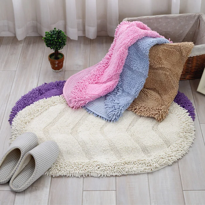 Solid Cotton Chenille Shaggy Rug Handmade Soft Doormat Home decorative Kitchen Bathroom Living room Bedroom 50x80cm | Дом и сад