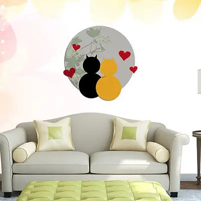 Кошек акриловые наклейки &quotлюбящим сердцем&quot кошки декор настенные зеркала