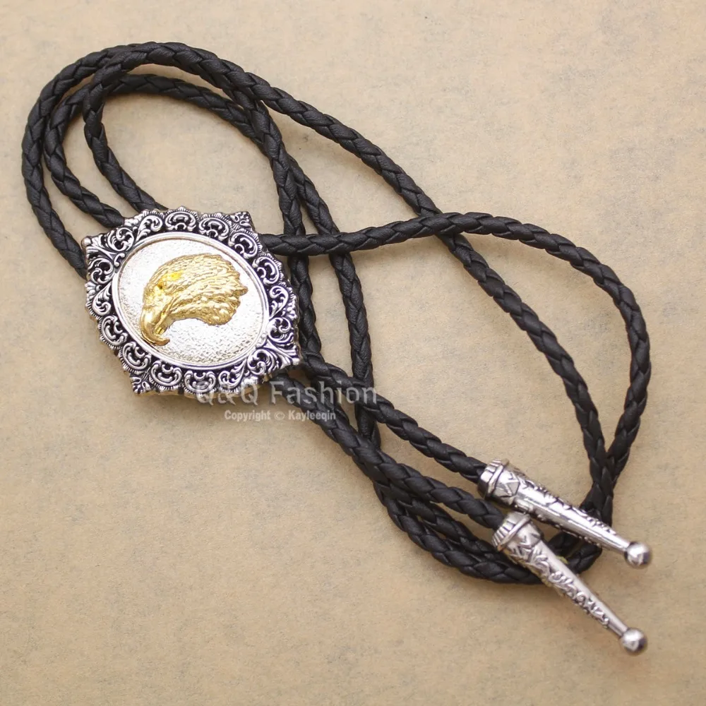 Мужские кожаные галстуки бабочки Rodeo Bolo с гравировкой в виде цветка охоты Орла