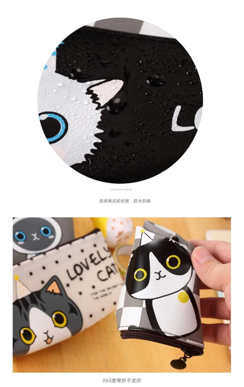 Kawaii cat школьные пеналы для школы милые силиконовые водонепроницаемые пеналы для девочек детский подарок zakka офисные школьные принадлежности